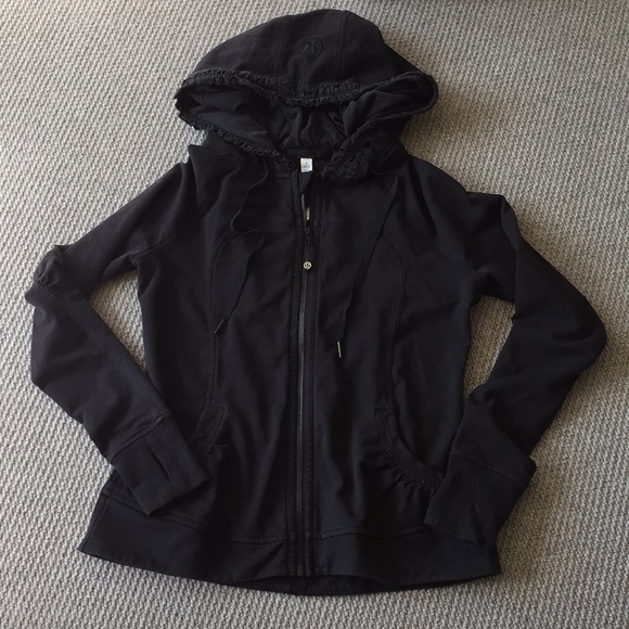 lululemon athletica Tops - Lululemon Black Classic Scuba Style Hoodie Sz 12